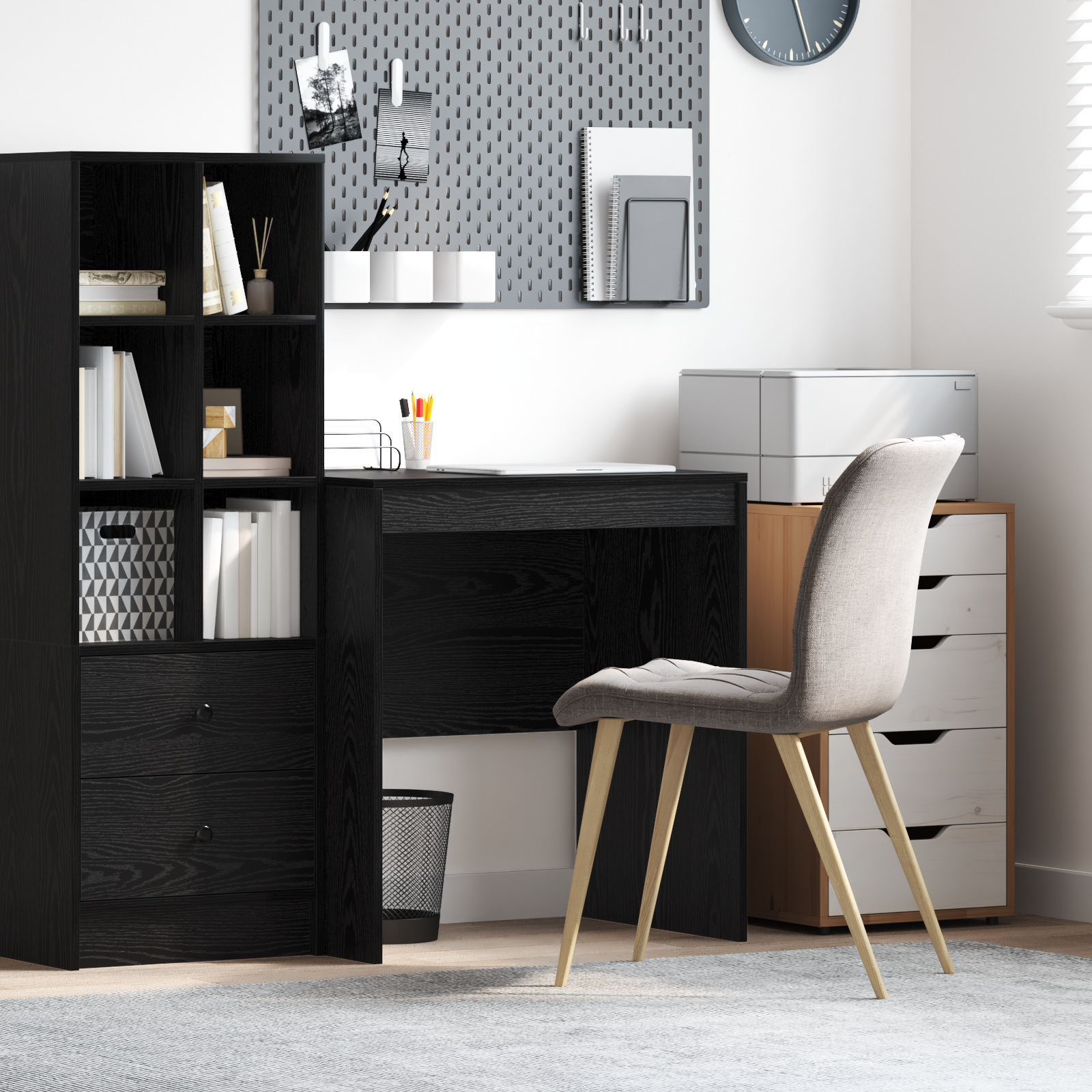 Writing Desk Black oak Engineered wood 70 x 50 x 76 cm Durable