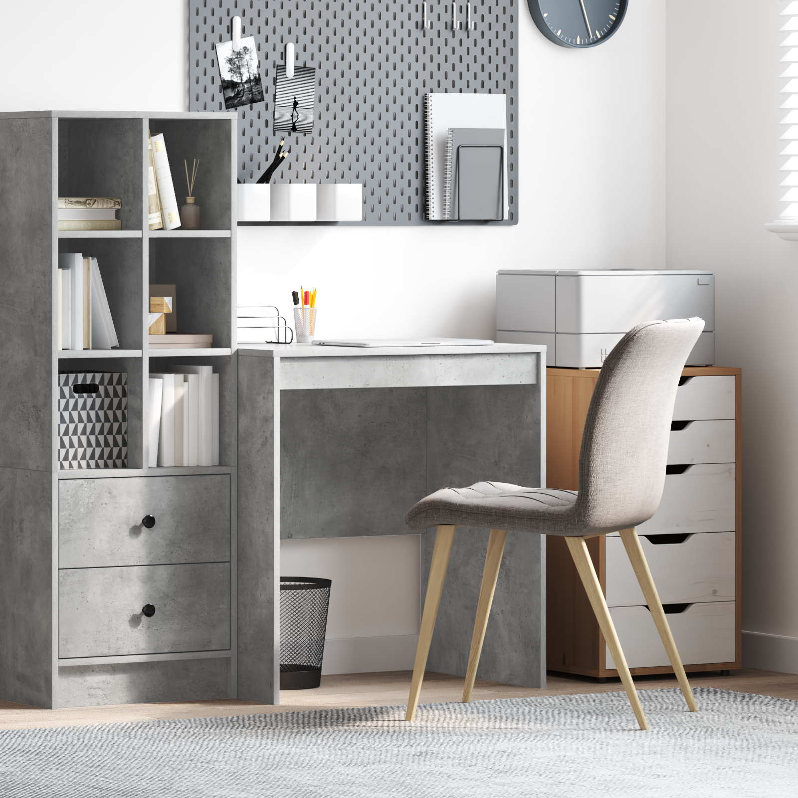 Writing Desk Concrete grey MDF with concrete look 70 x 50 x 76 cm