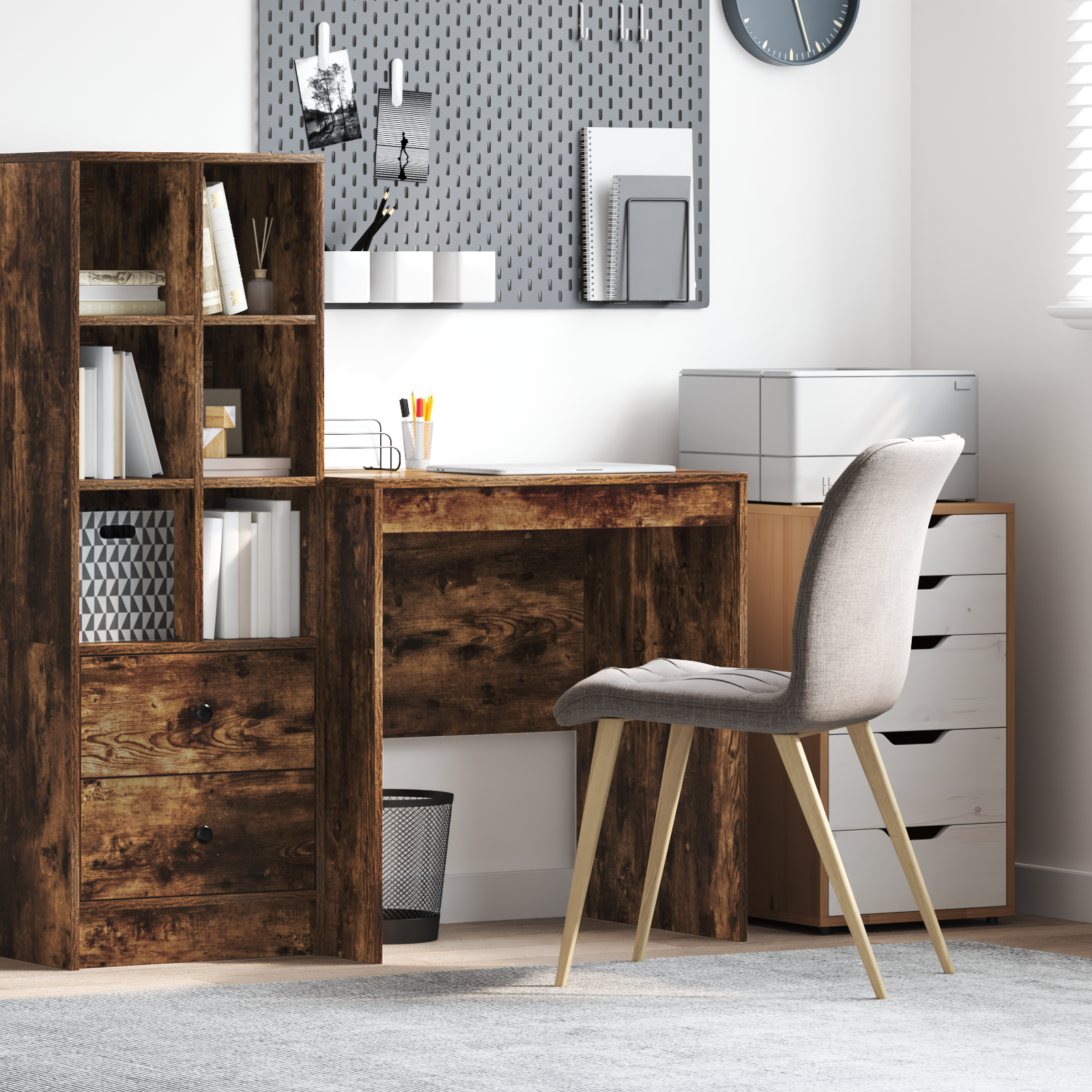 Writing Desk Smoked oak Engineered wood 70 x 50 x 76 cm