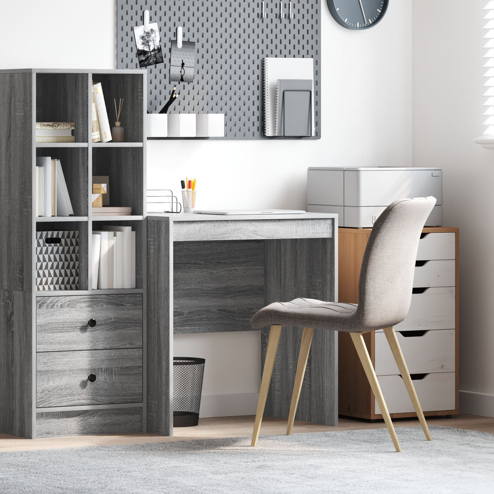 Grey Writing Desk Grey sonoma Particle board 70 x 50 x 76 cm