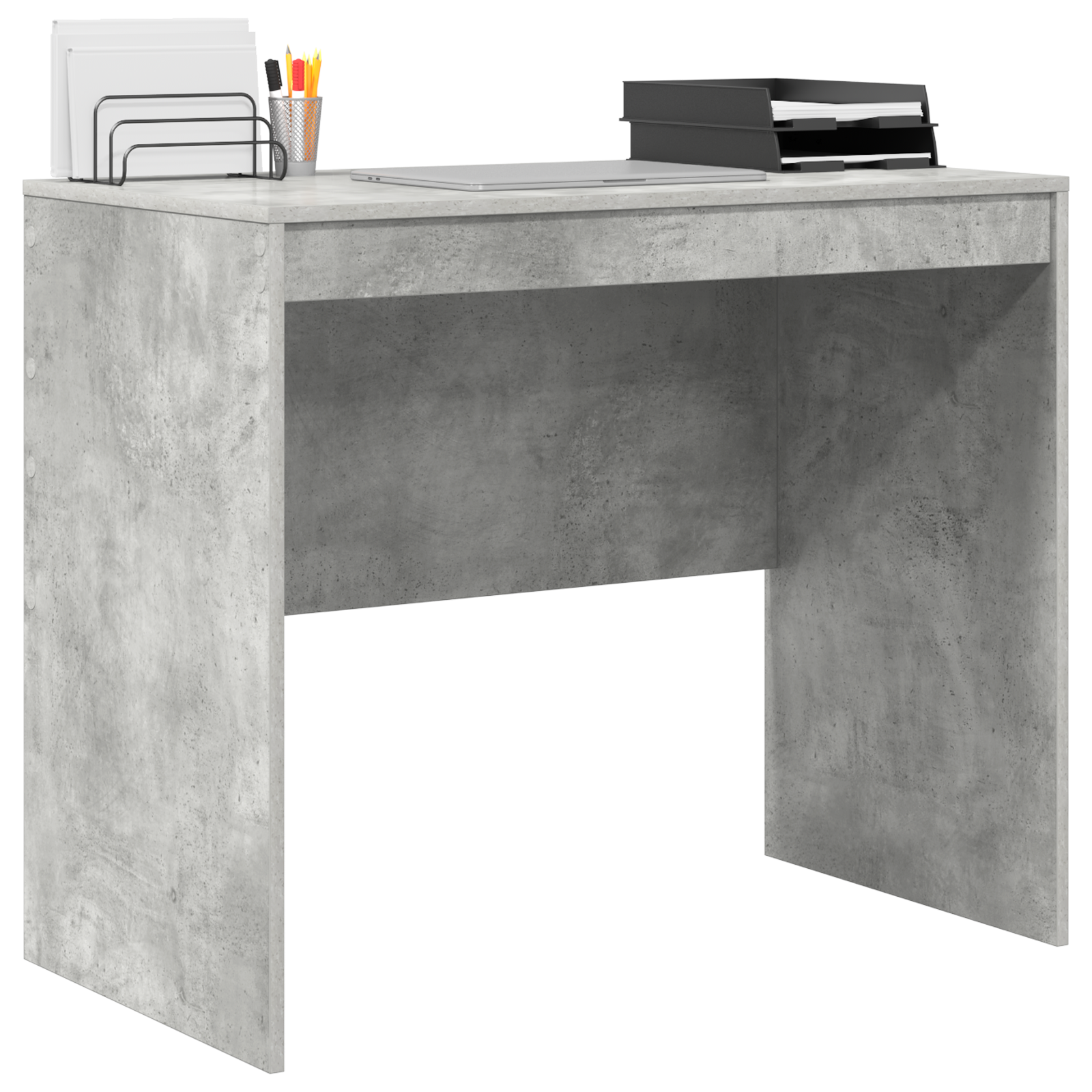 Computer Desk Concrete Grey MDF Board 90 x 50 x 76 cm - Image 3