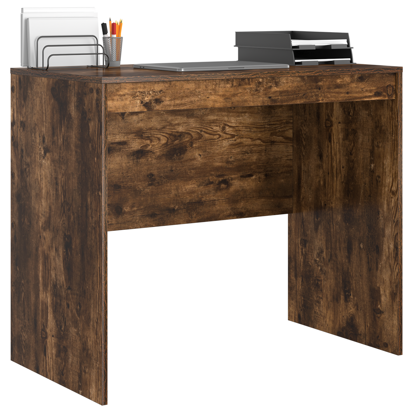 Computer Desk Smoked Oak Engineered Wood 90 x 50 x 76 cm - Image 3
