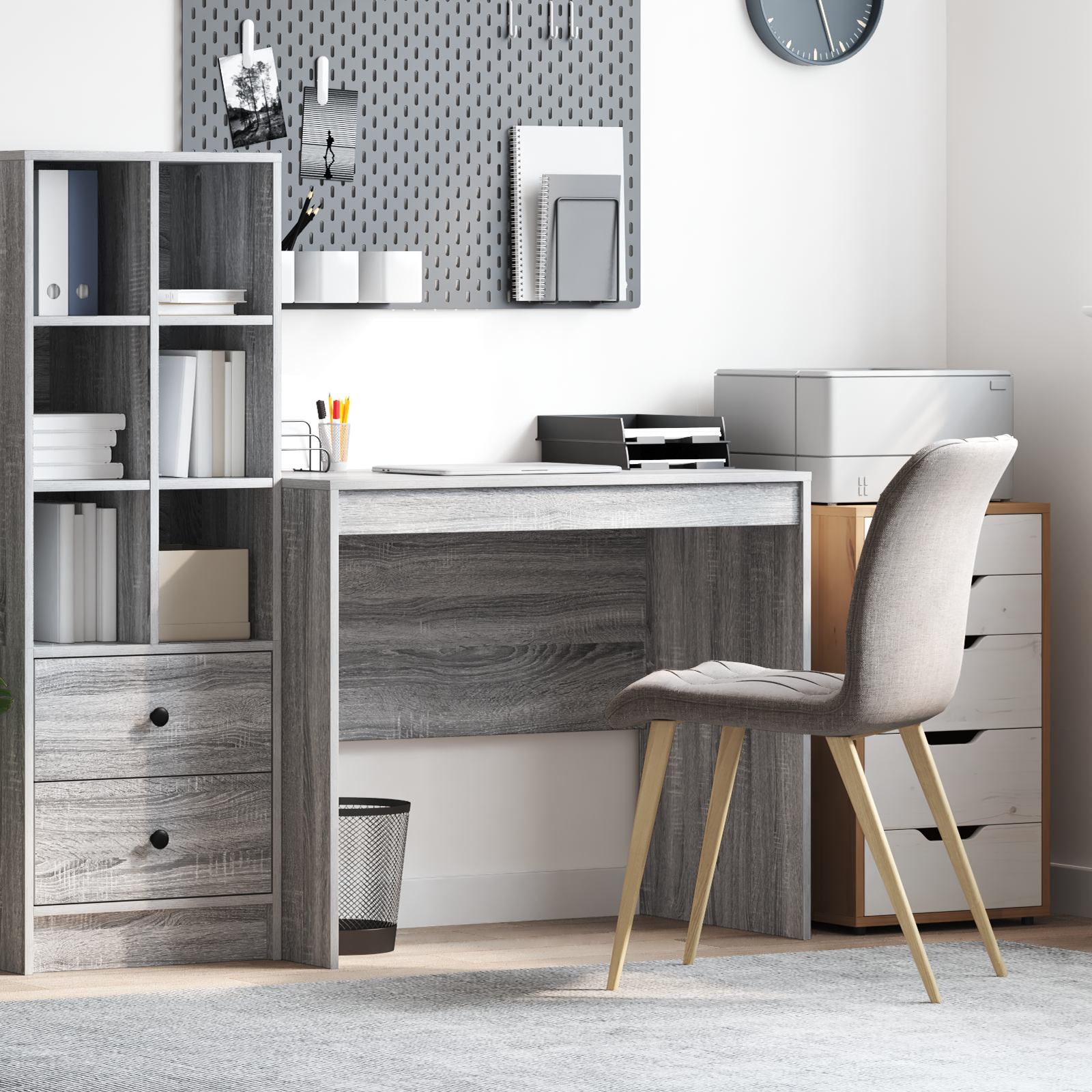 Grey Writing Desk Grey sonoma Engineered wood 90 x 50 x 76 cm