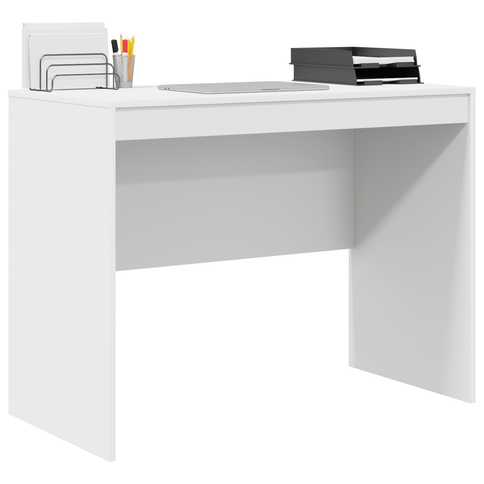 Writing Desk White Particle board 100 x 50 x 76 cm Storage - Image 3
