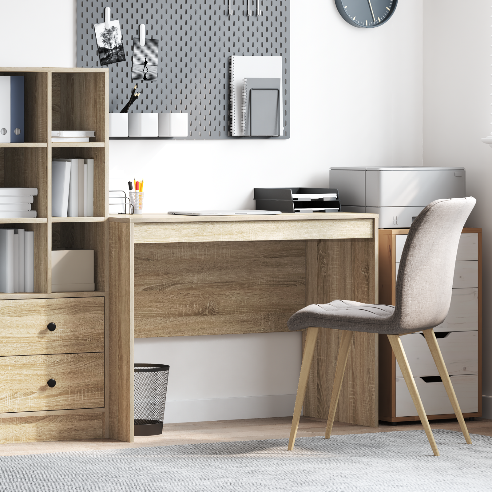 Writing Desk Sonoma oak MDF with Sonoma oak veneer 100 x 50 x 76 cm