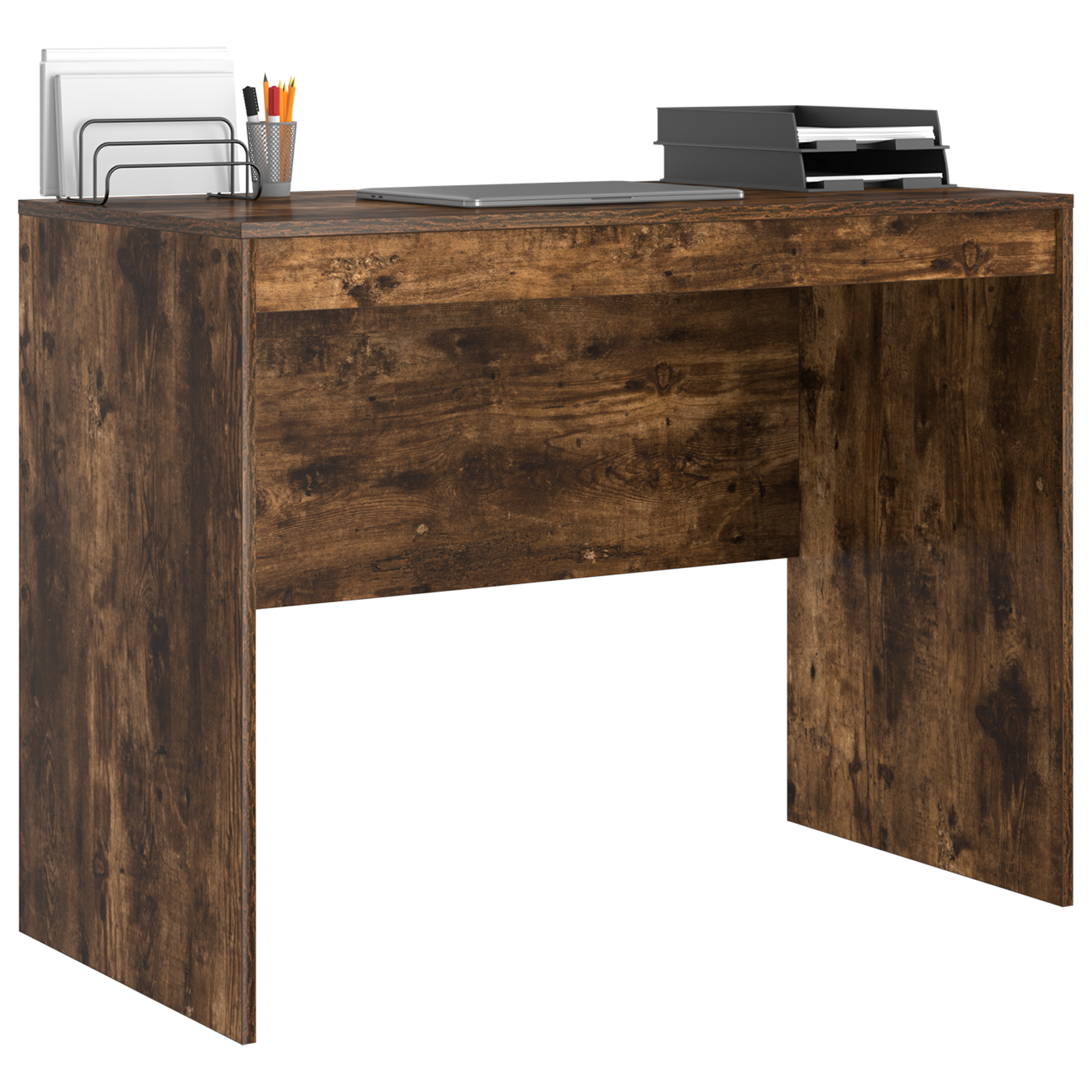 Writing Desk Smoked Oak Particle board 100 x 50 x 76 cm Durable - Image 3