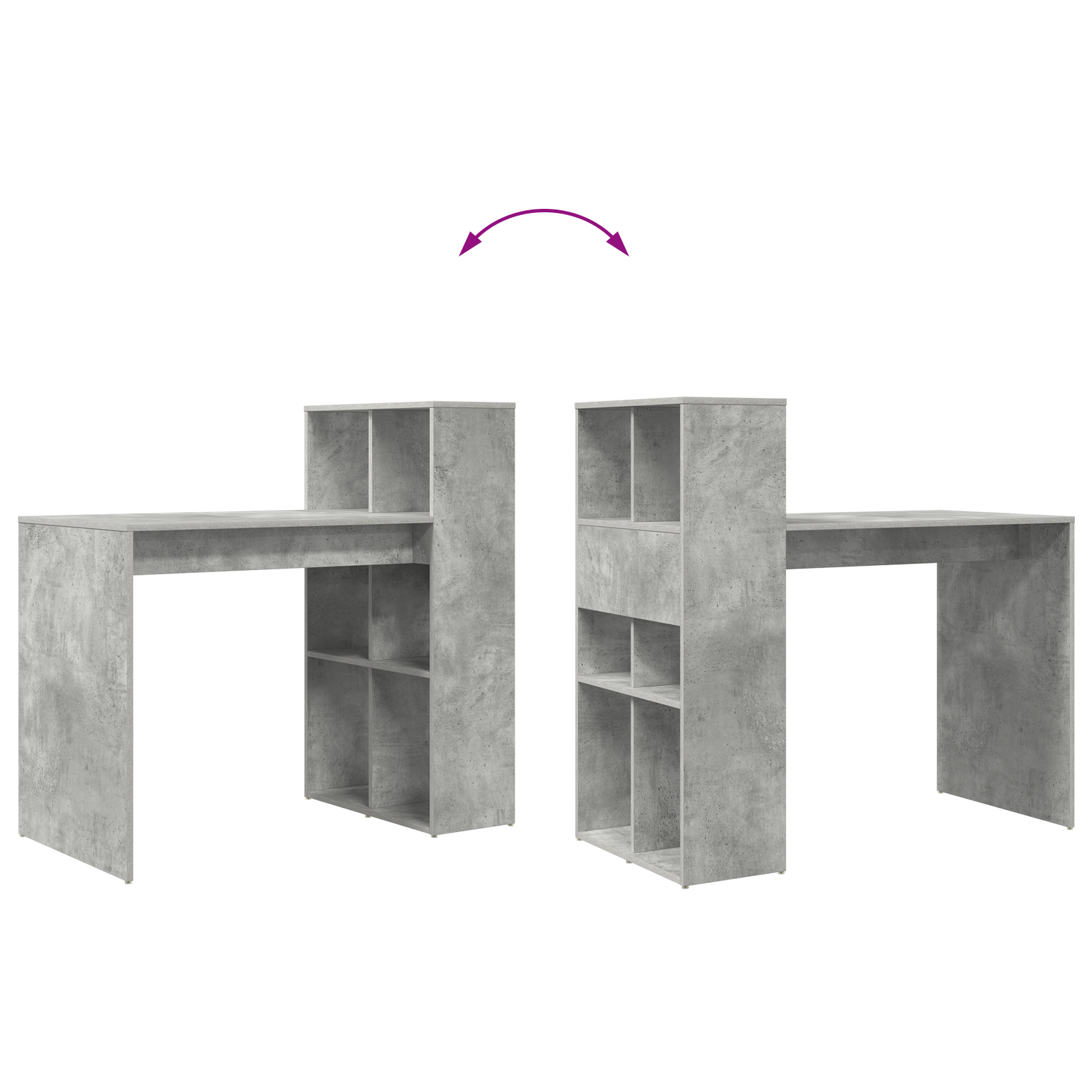 Writing Desk Concrete Grey Engineered wood with a concrete finish - Image 9