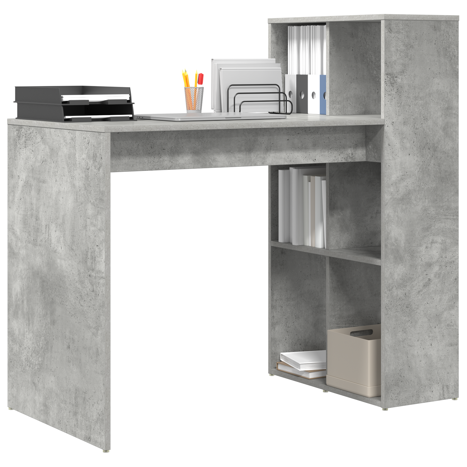 Writing Desk Concrete Grey Engineered wood with a concrete finish - Image 3