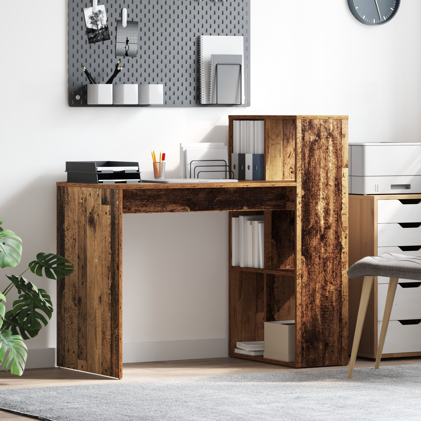 Writing Desk Old wood Engineered wood Standard Storage