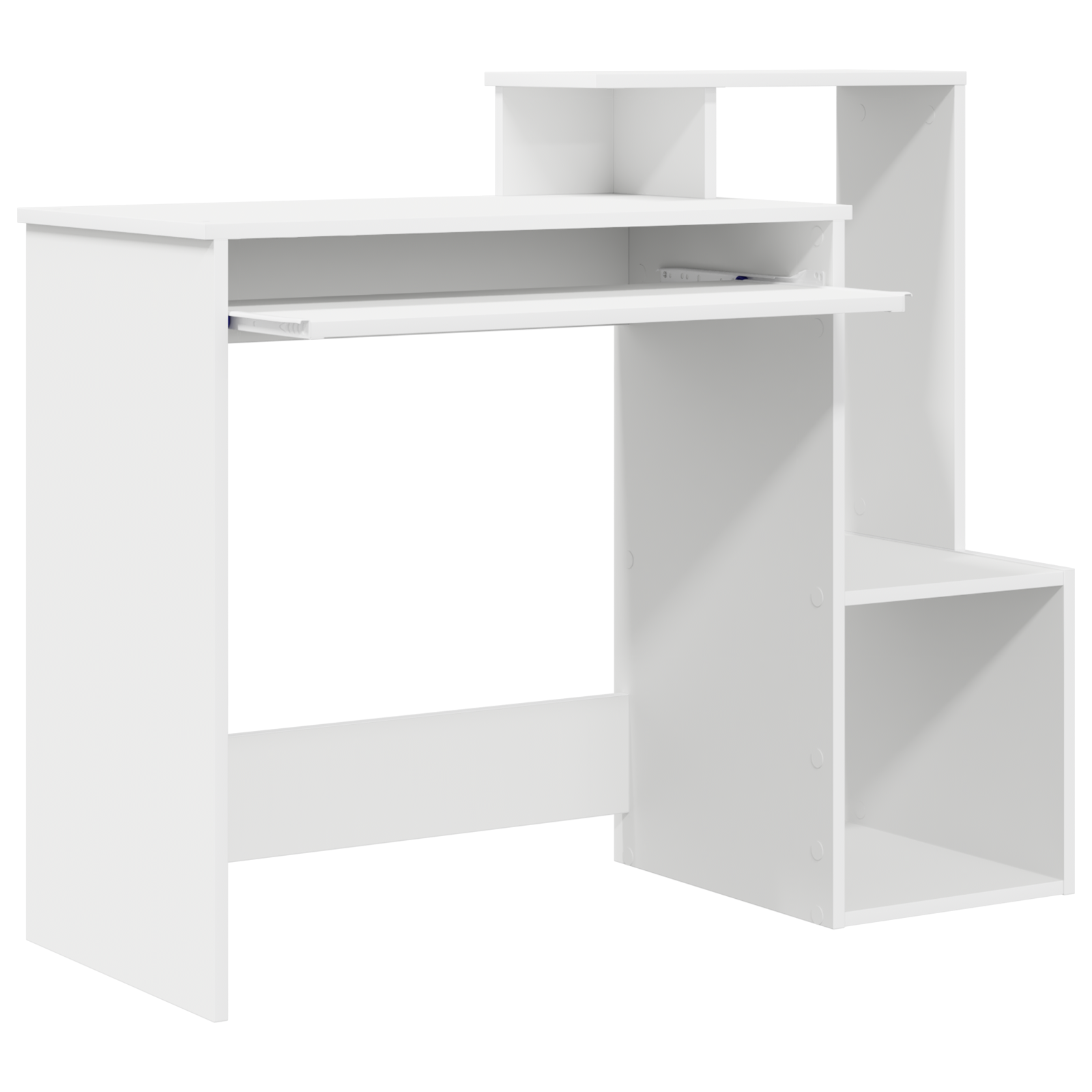 White Computer Desk White Chipboard Standard Storage - Image 4