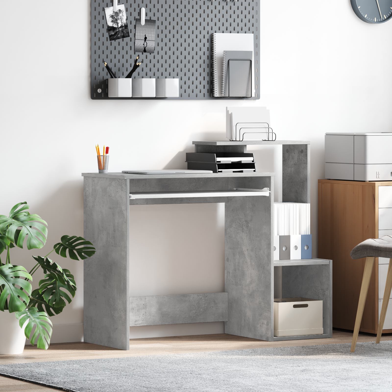 Grey Computer Desk Concrete grey