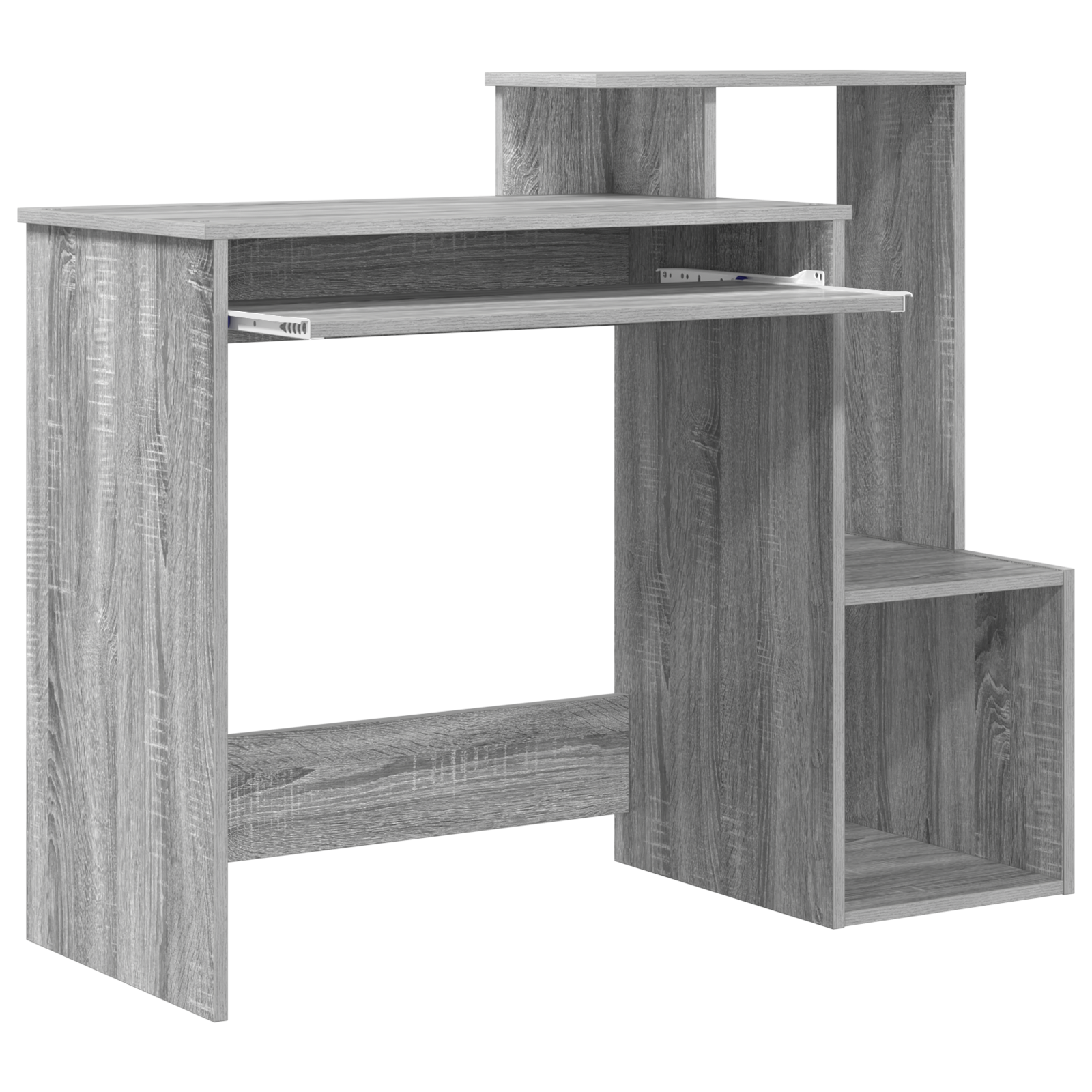 Grey Computer Desk Grey Sonoma Engineered Wood Medium - Image 4