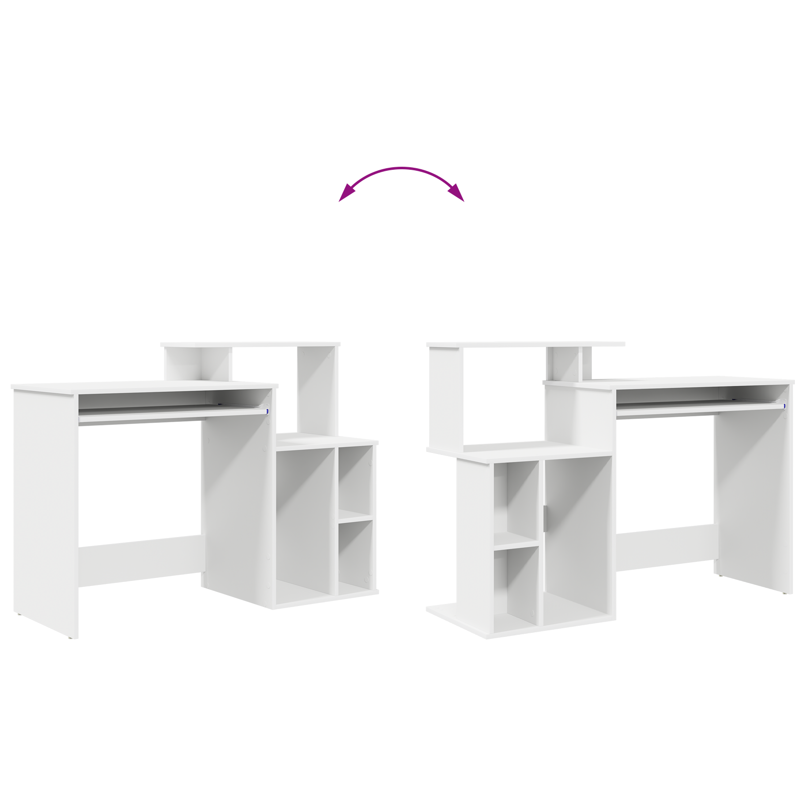Desk with Storage White 120.5x44x88.5 cm Engineered Wood - Image 11