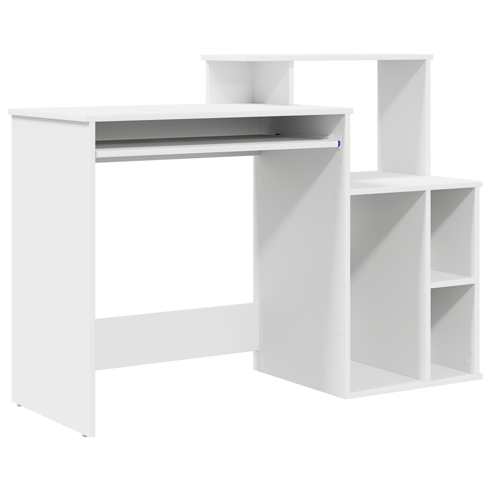 Desk with Storage White 120.5x44x88.5 cm Engineered Wood - Image 2