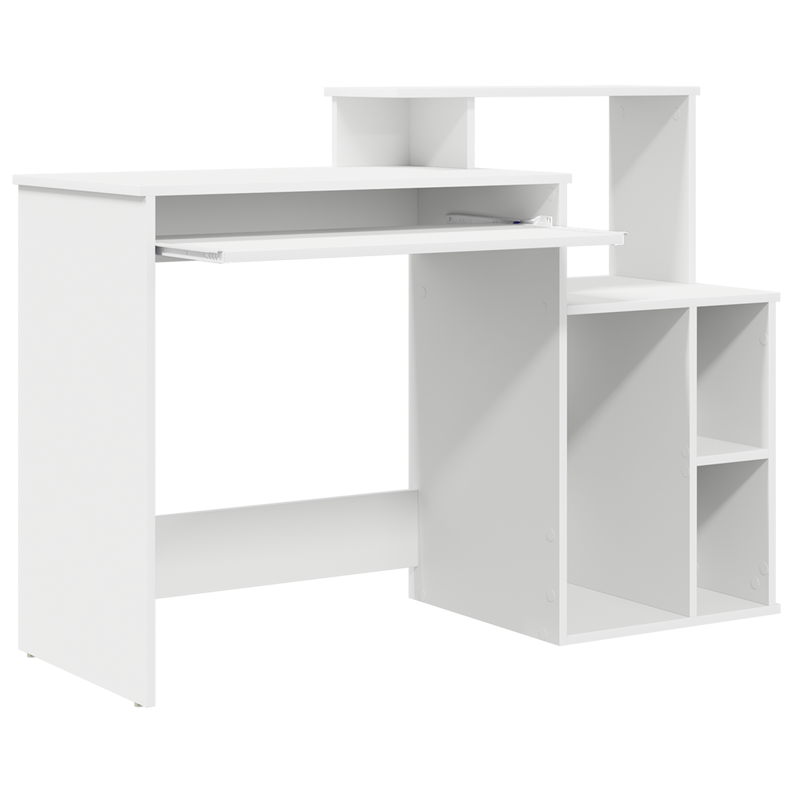 Desk with Storage White 120.5x44x88.5 cm Engineered Wood - Image 4