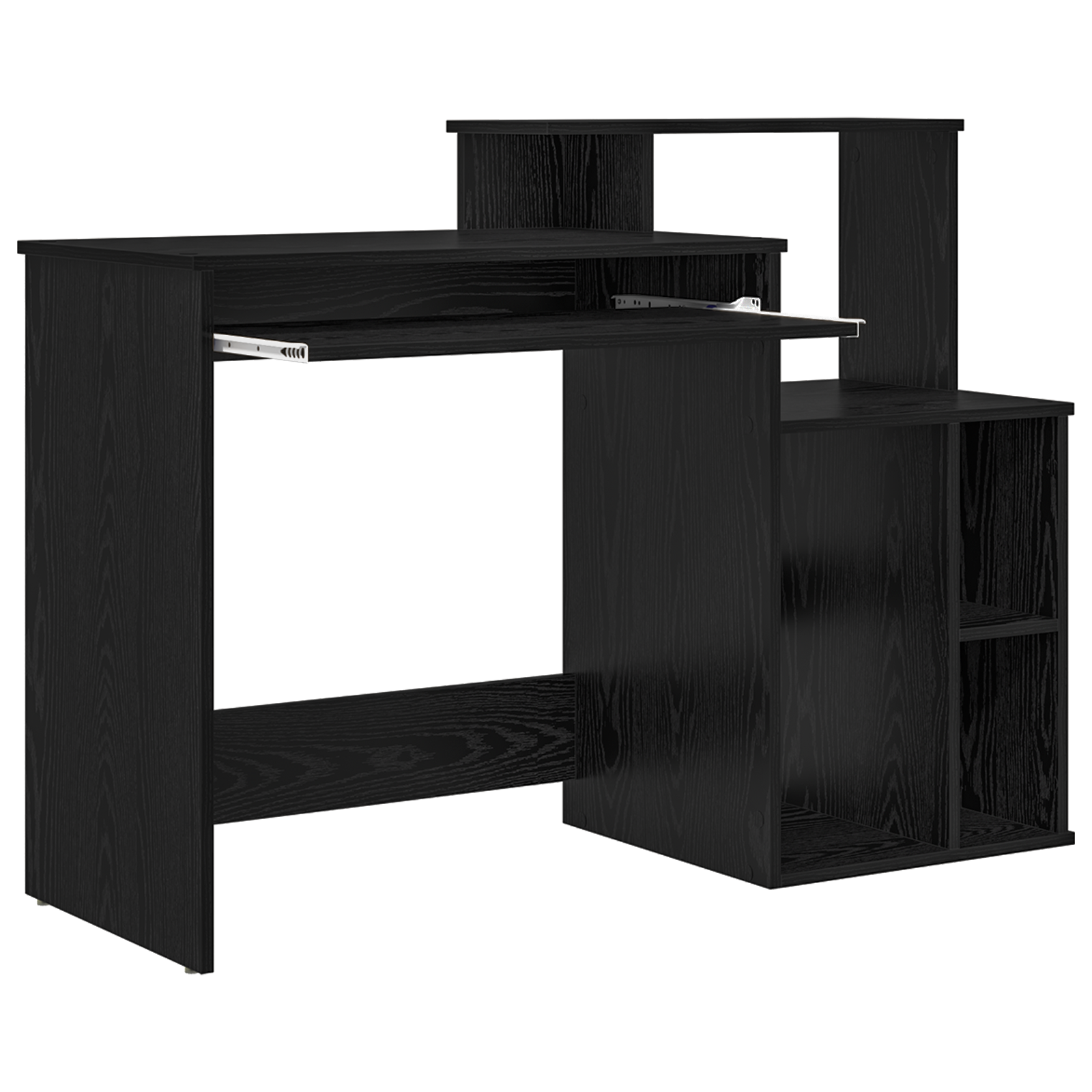 Desk with Storage Black Oak 120.5x44x88.5 cm Engineered Wood - Image 4