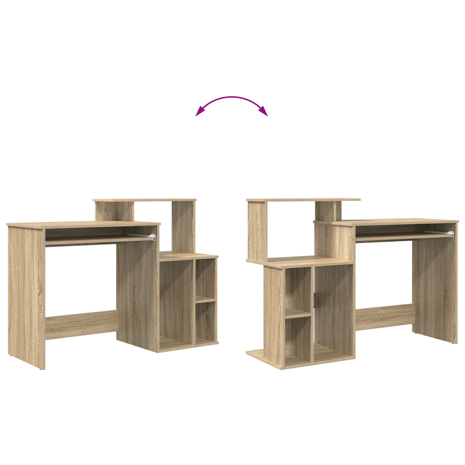 Desk with Storage Sonoma Oak 120.5x44x88.5 cm Engineered Wood - Image 11