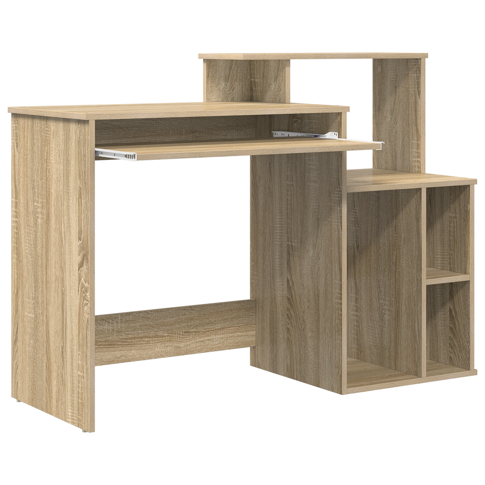 Desk with Storage Sonoma Oak 120.5x44x88.5 cm Engineered Wood - Image 4