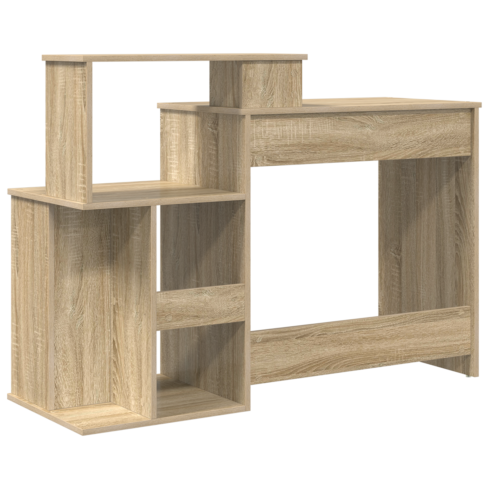 Desk with Storage Sonoma Oak 120.5x44x88.5 cm Engineered Wood - Image 7