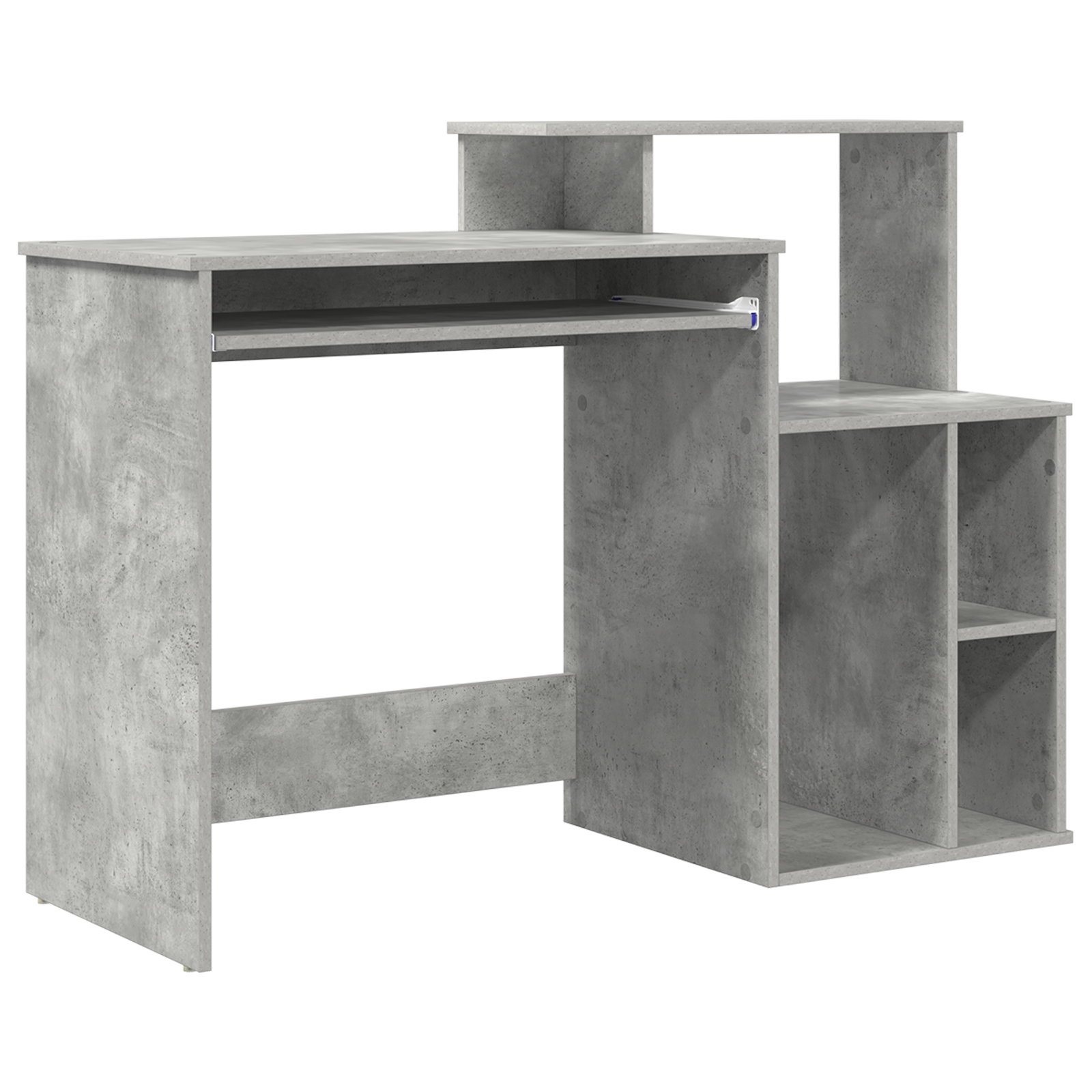 Desk with Storage Concrete Grey 120.5x44x88.5 cm Engineered Wood - Image 2