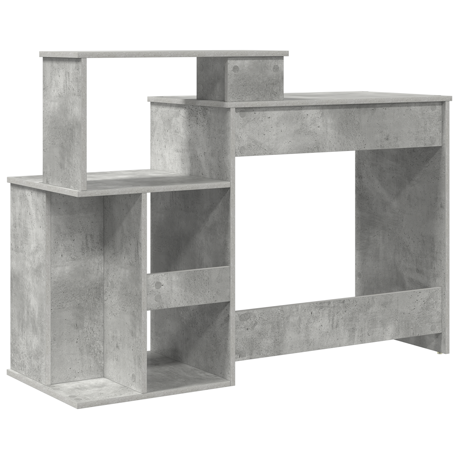 Desk with Storage Concrete Grey 120.5x44x88.5 cm Engineered Wood - Image 7