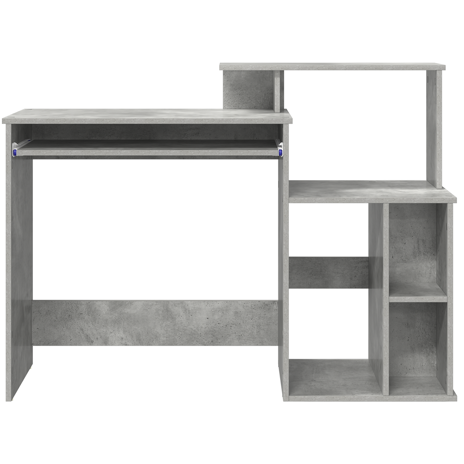 Desk with Storage Concrete Grey 120.5x44x88.5 cm Engineered Wood - Image 5