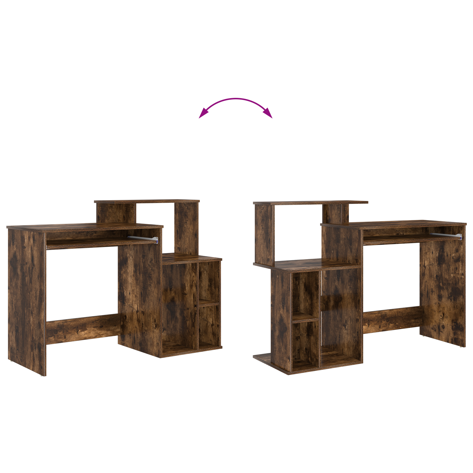 Desk with Storage Smoked Oak 120.5x44x88.5 cm Engineered Wood - Image 11