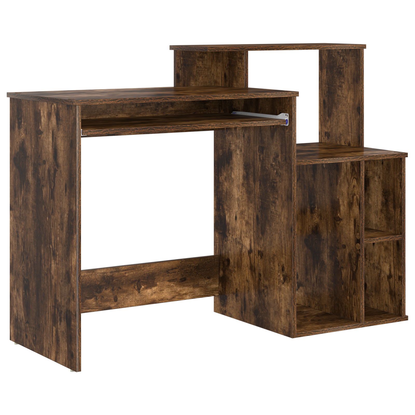 Desk with Storage Smoked Oak 120.5x44x88.5 cm Engineered Wood - Image 2