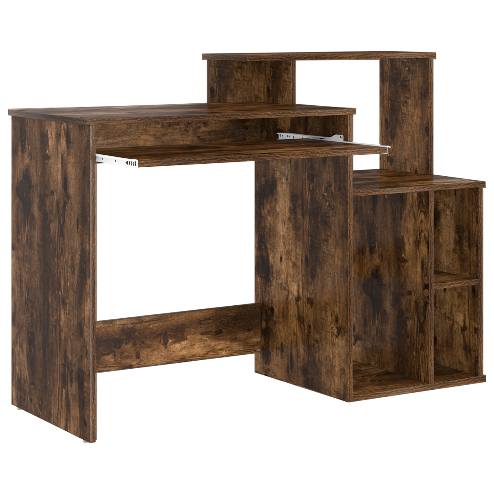 Desk with Storage Smoked Oak 120.5x44x88.5 cm Engineered Wood - Image 4