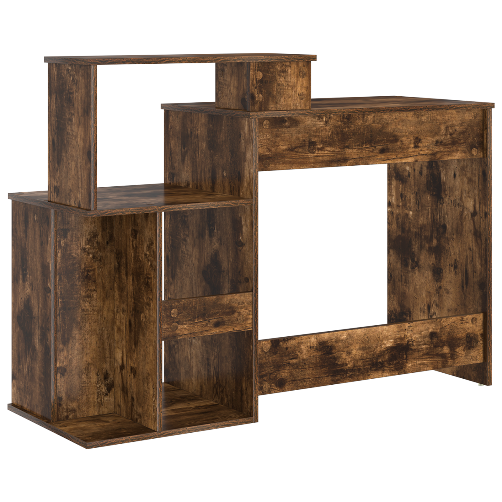 Desk with Storage Smoked Oak 120.5x44x88.5 cm Engineered Wood - Image 7