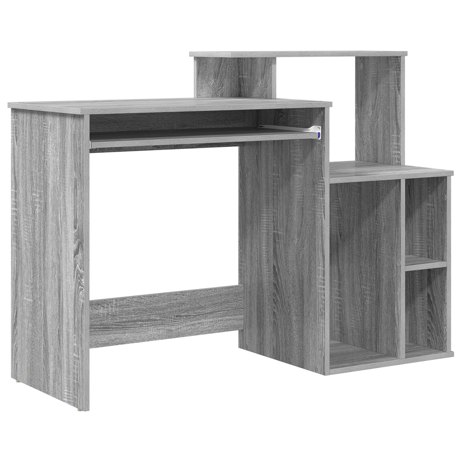 Desk with Storage Grey Sonoma 120.5x44x88.5 cm Engineered Wood - Image 2