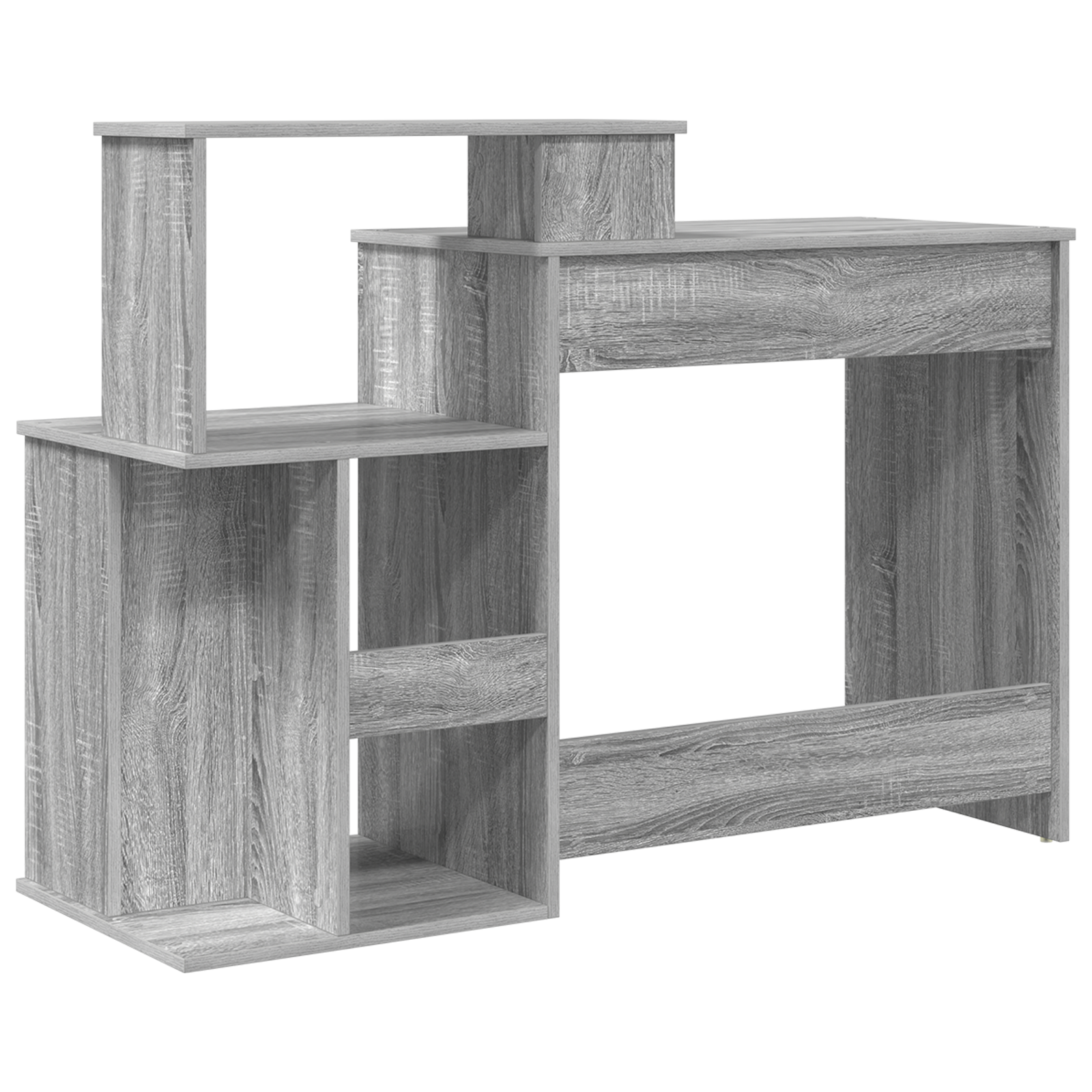 Desk with Storage Grey Sonoma 120.5x44x88.5 cm Engineered Wood - Image 7