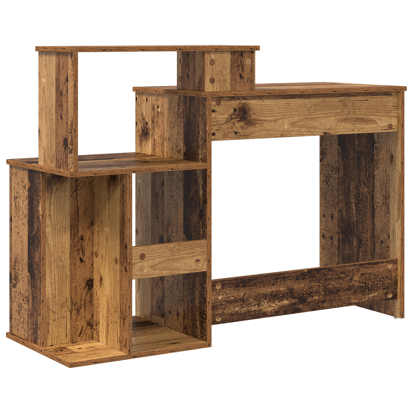 Desk with Storage Old Wood 120.5x44x88.5 cm Engineered Wood - Image 7