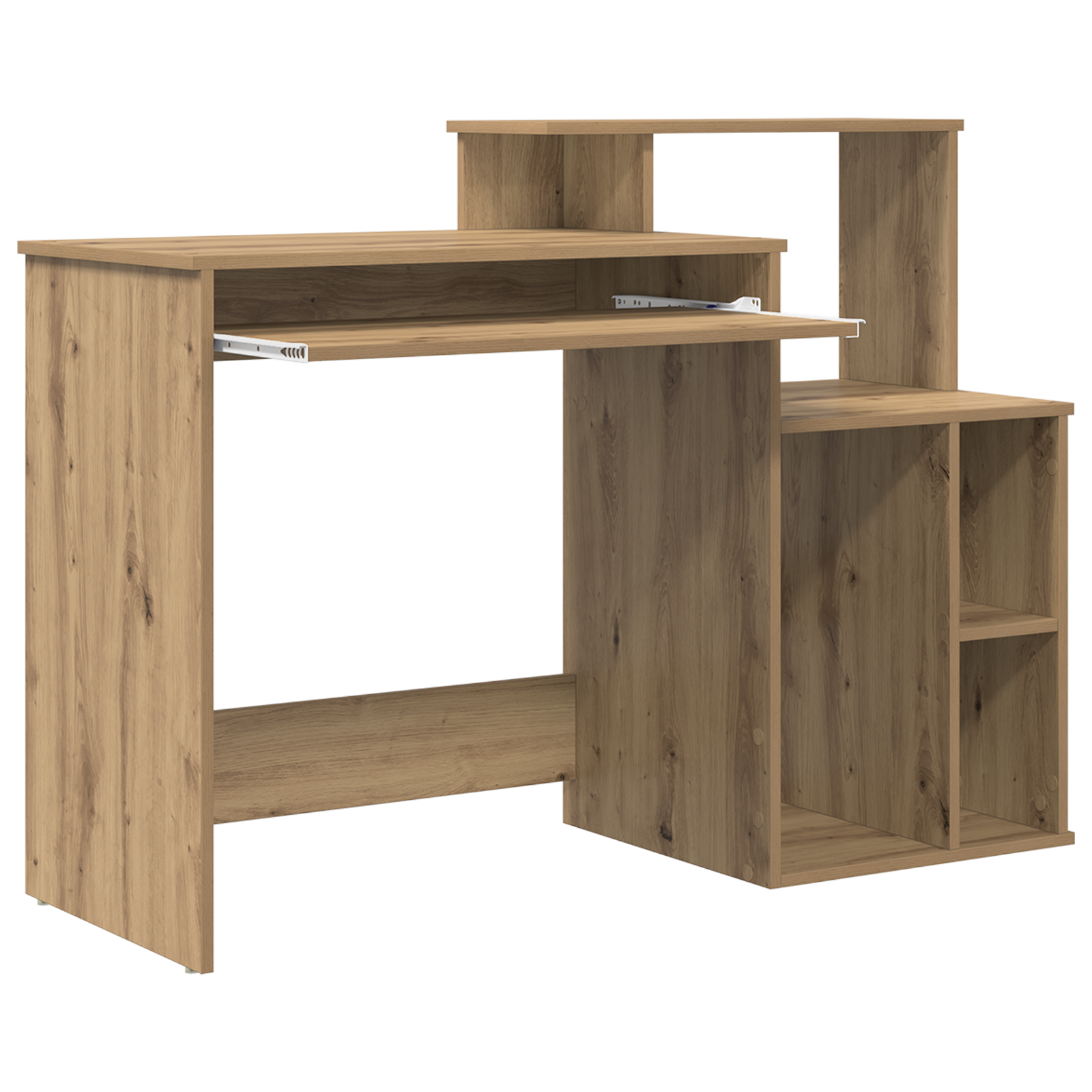 Desk with Storage Artisan Oak 120.5x44x88.5 cm Engineered Wood - Image 4