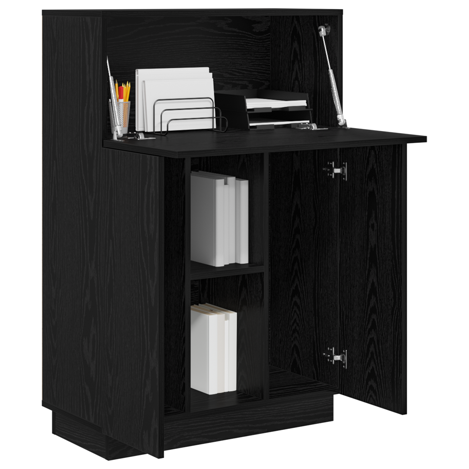 Black Oak Writing Desk Black Oak Engineered Wood Medium Sturdy - Image 3