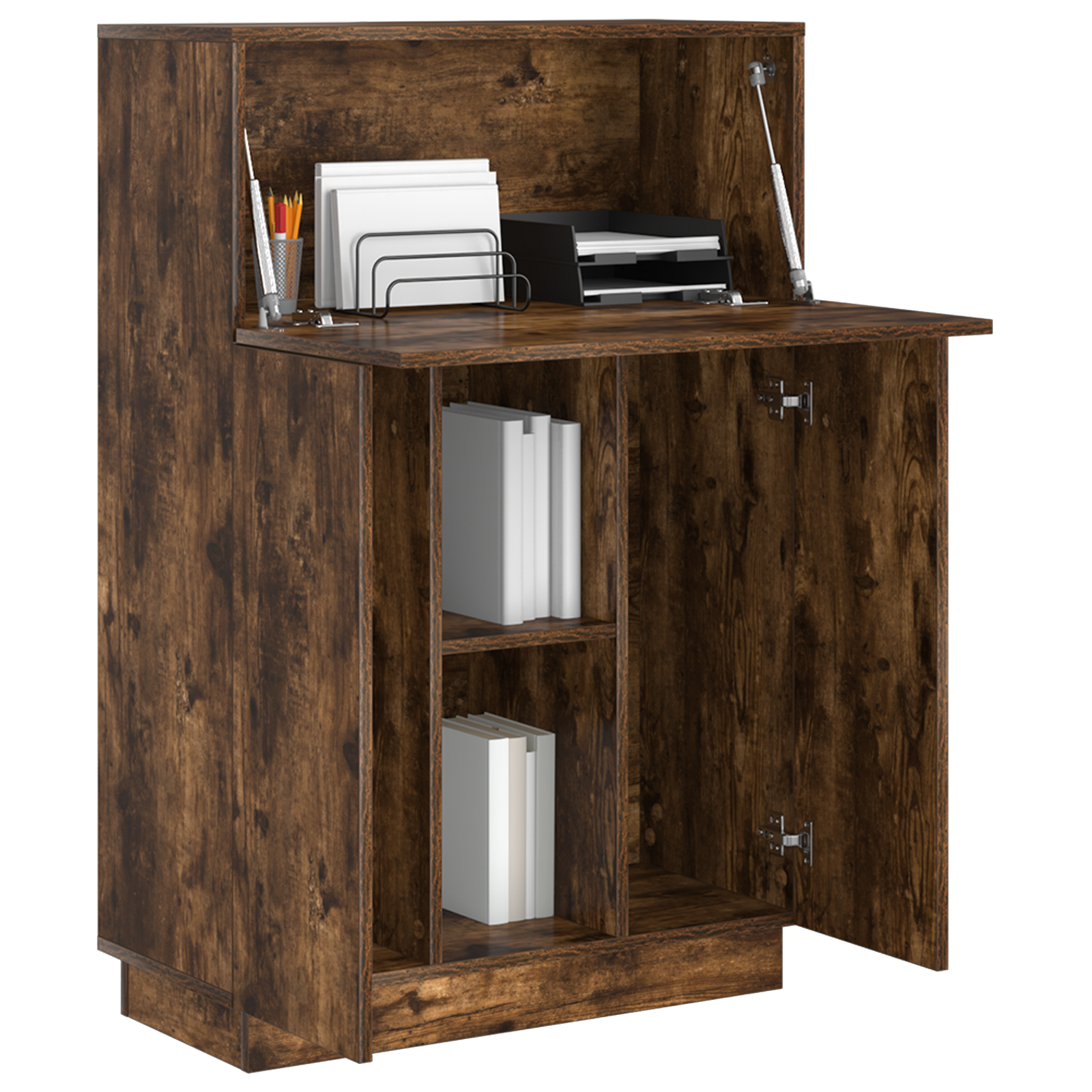 Smoked Oak Writing Desk Smoked oak Engineered wood Standard - Image 3