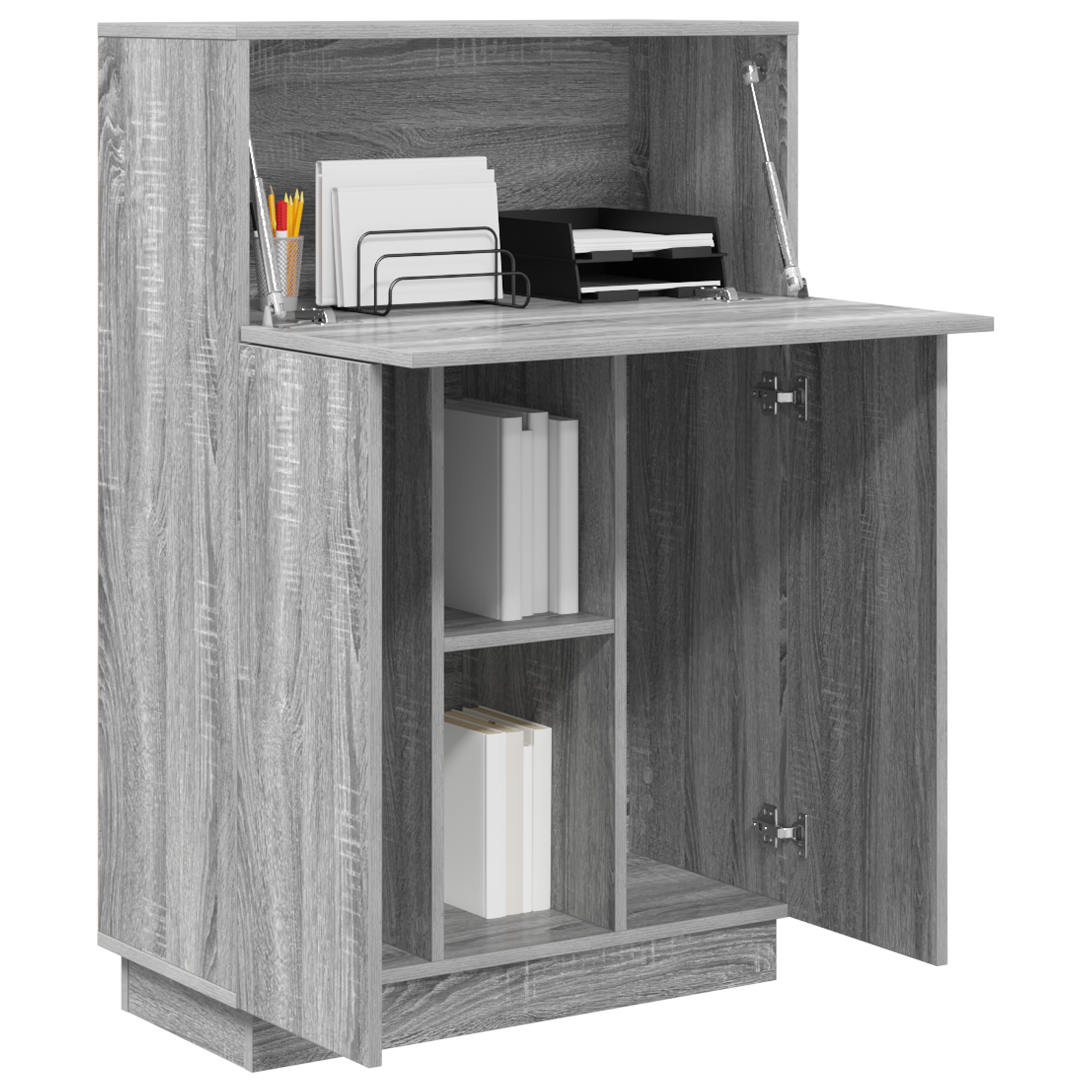 Grey Writing Desk Grey Sonoma Engineered wood Large - Image 3