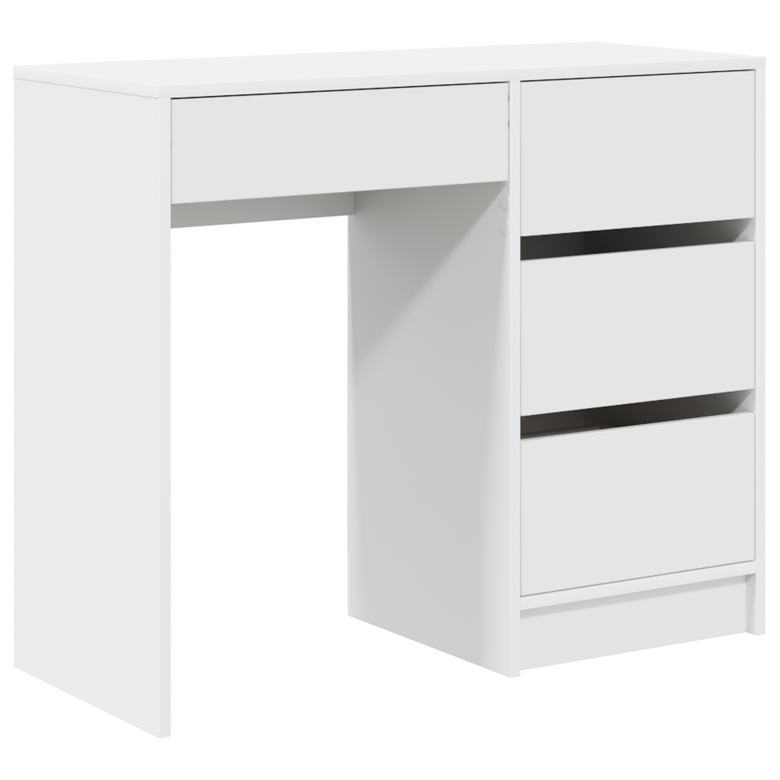 White Writing Desk White MDF Medium Storage White Writing Desk - Image 2