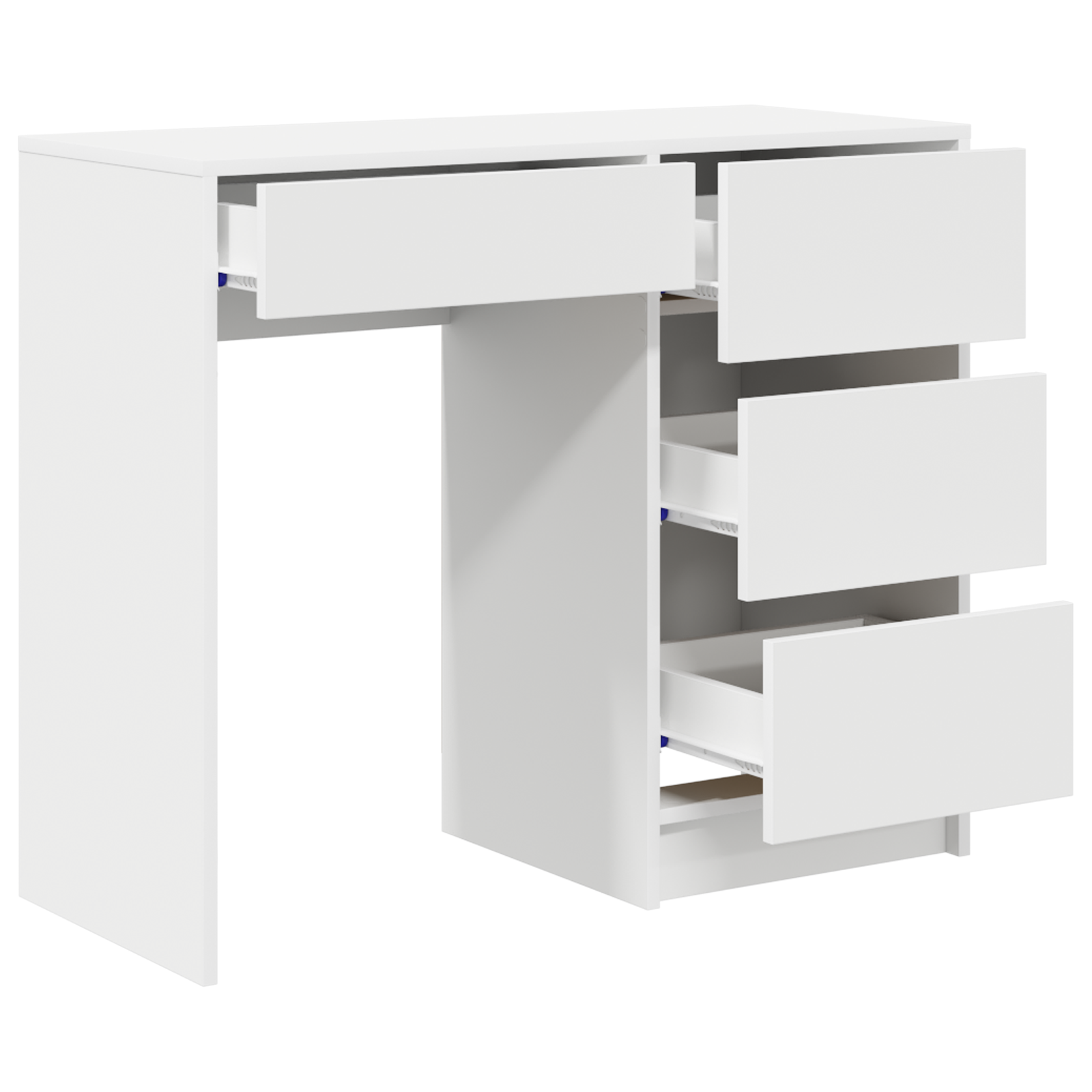 White Writing Desk White MDF Medium Storage White Writing Desk - Image 4