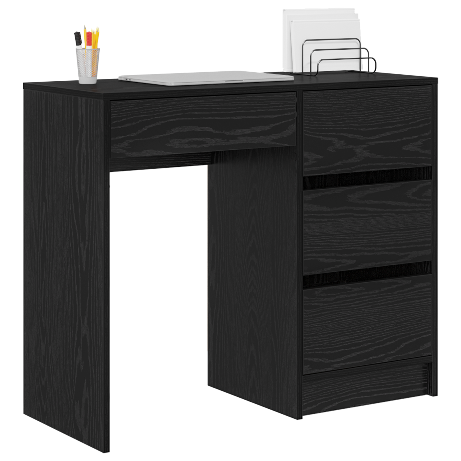 Black Oak Writing Desk Black oak Particle board, laminate Compact - Image 3
