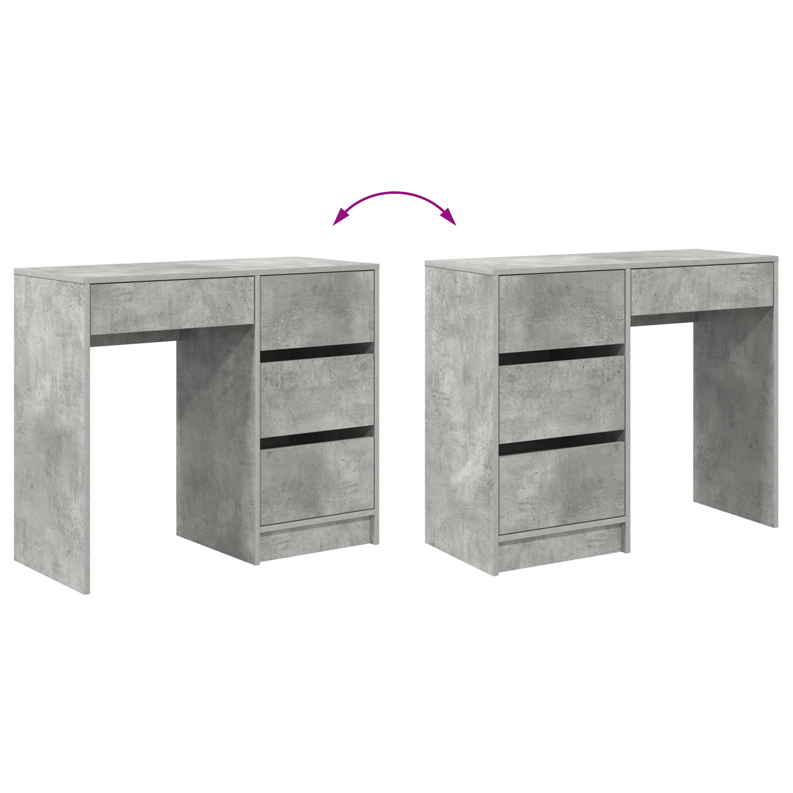 Grey Writing Desk Concrete grey Concrete Standard Storage - Image 9