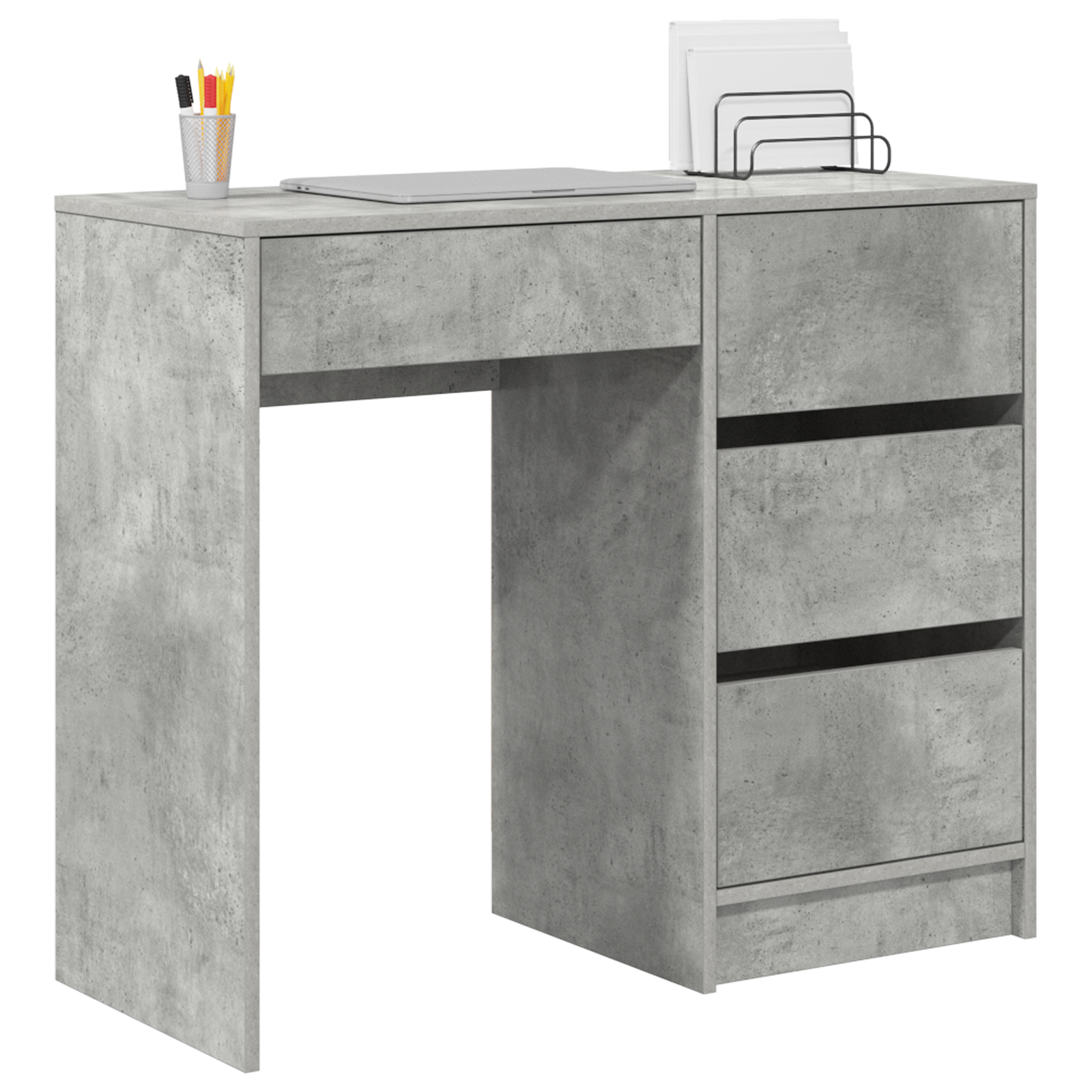 Grey Writing Desk Concrete grey Concrete Standard Storage - Image 3