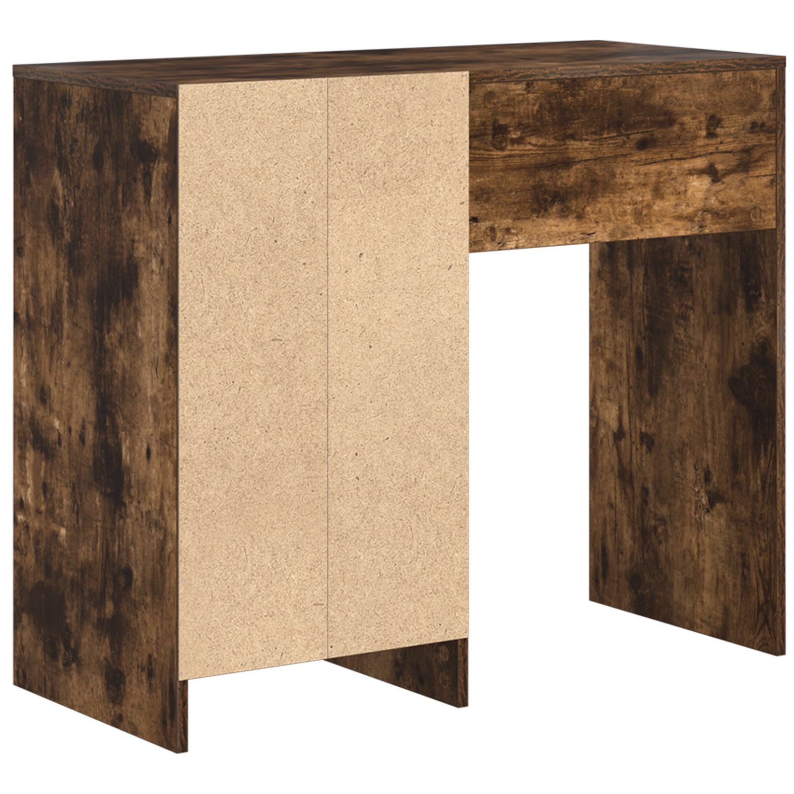 Brown Writing Desk Smoked Oak Engineered Wood Medium Writing Desk - Image 7