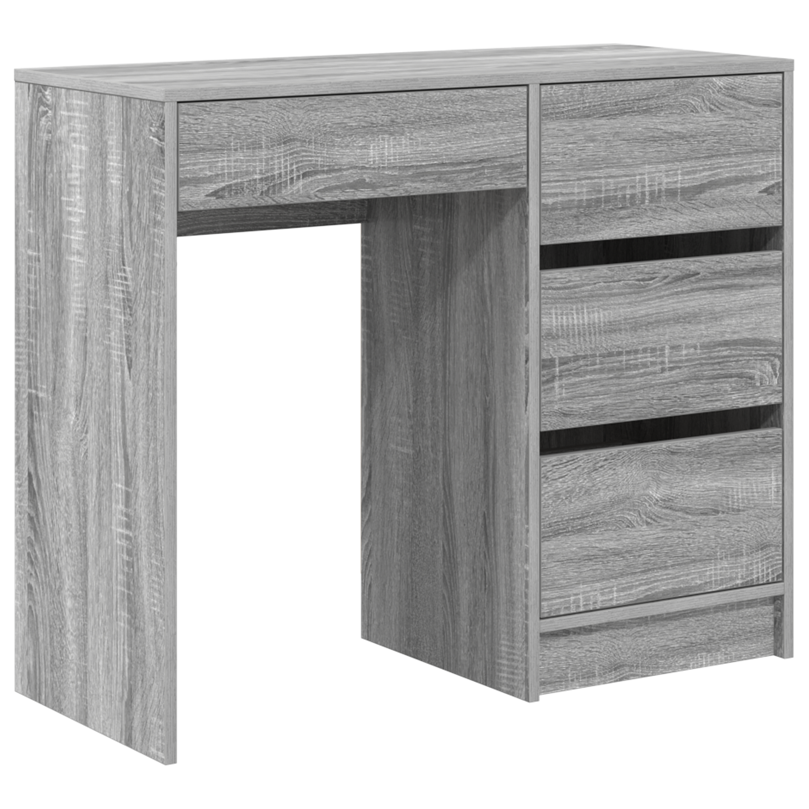 Grey Writing Desk Grey Sonoma Engineered Wood Medium Storage - Image 2