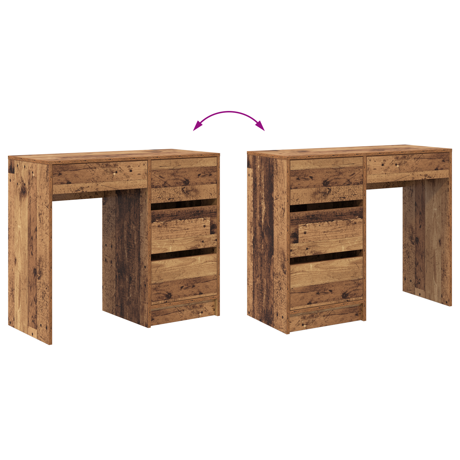 Old Wood Writing Desk Old wood Engineered Wood Medium - Image 9