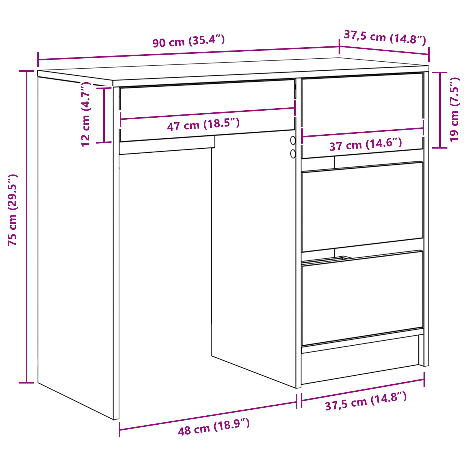 Old Wood Writing Desk Old wood Engineered Wood Medium - Image 10