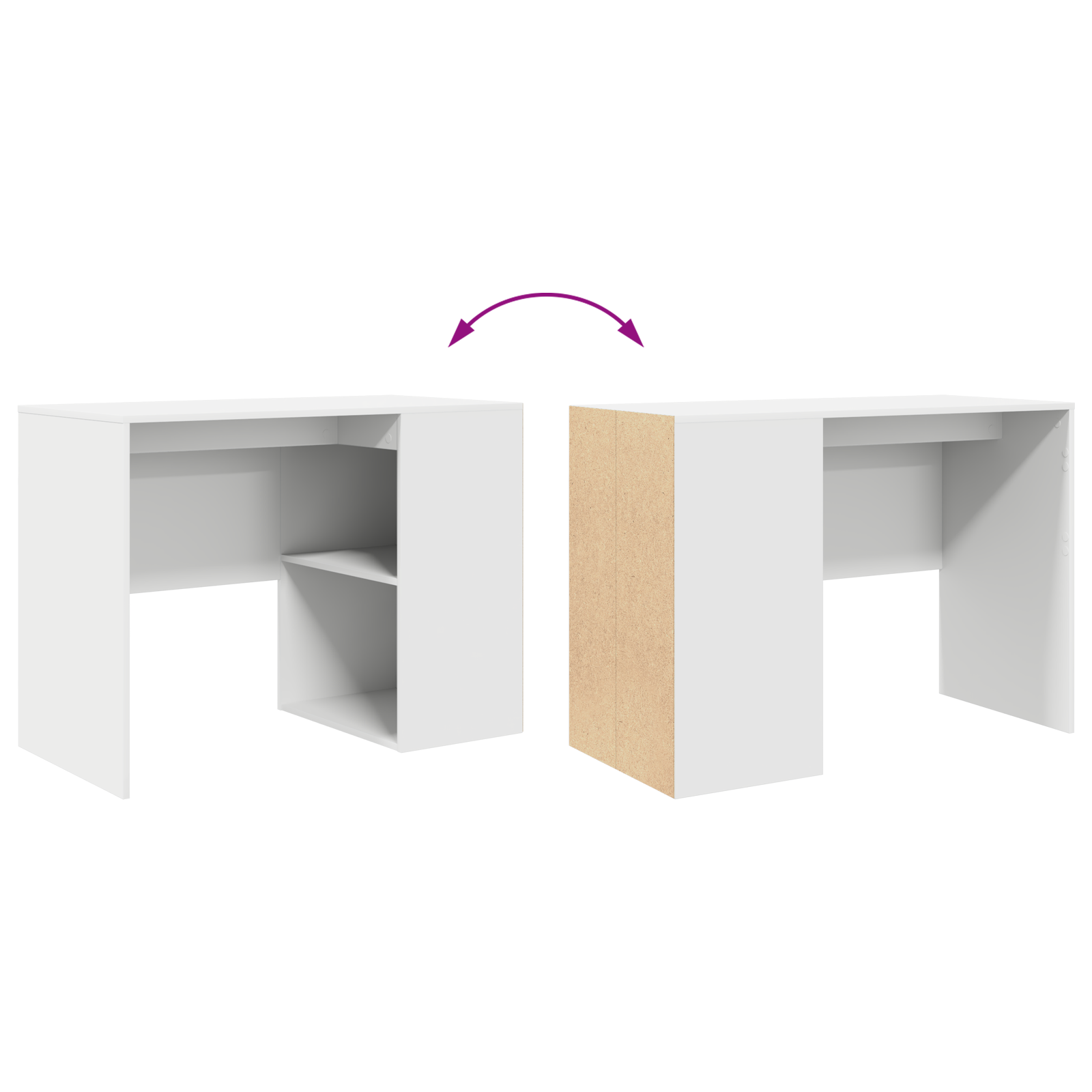 Writing Desk White Engineered wood Medium Storage Writing Desk - Image 8