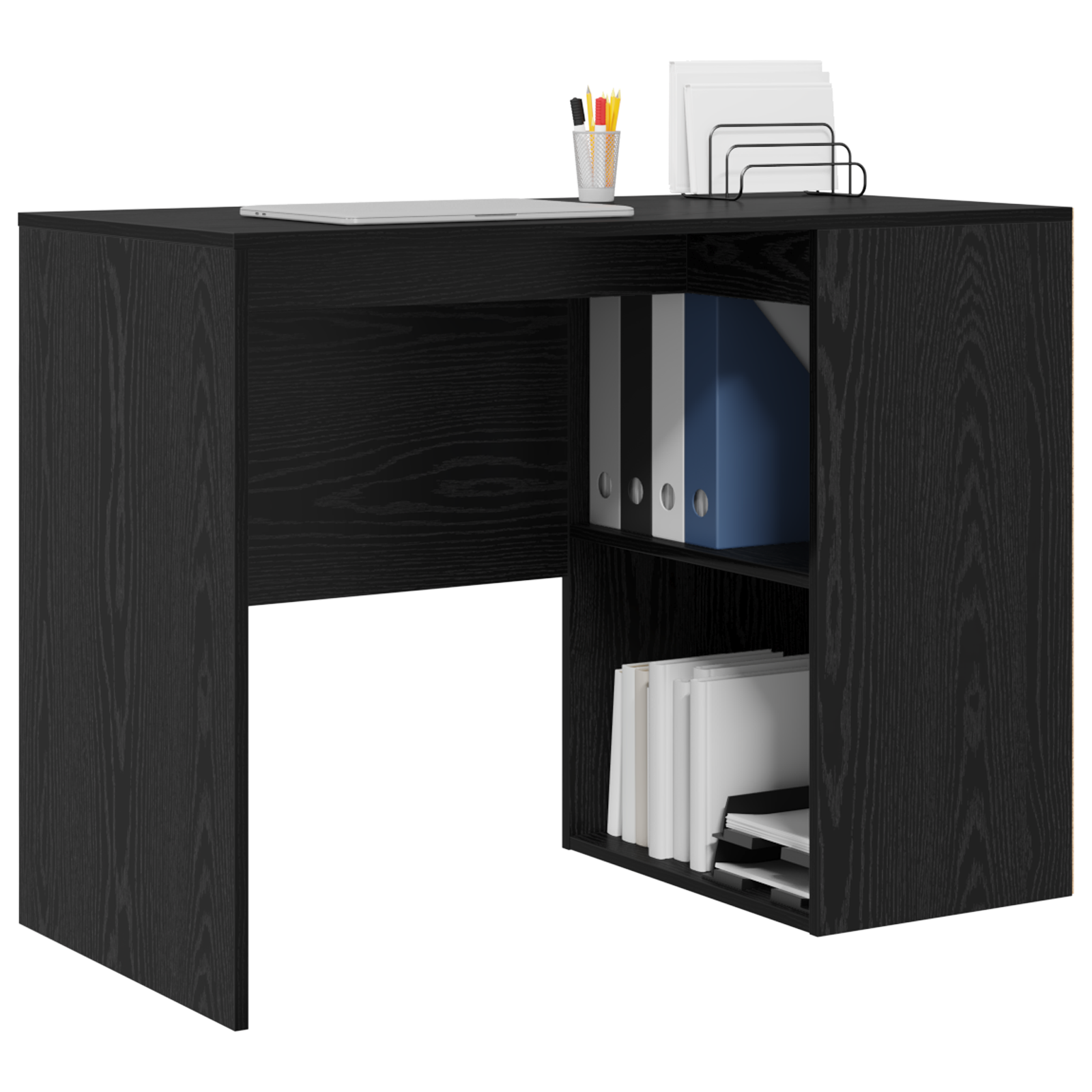 Writing Desk Black oak Engineered wood Compact - Image 3