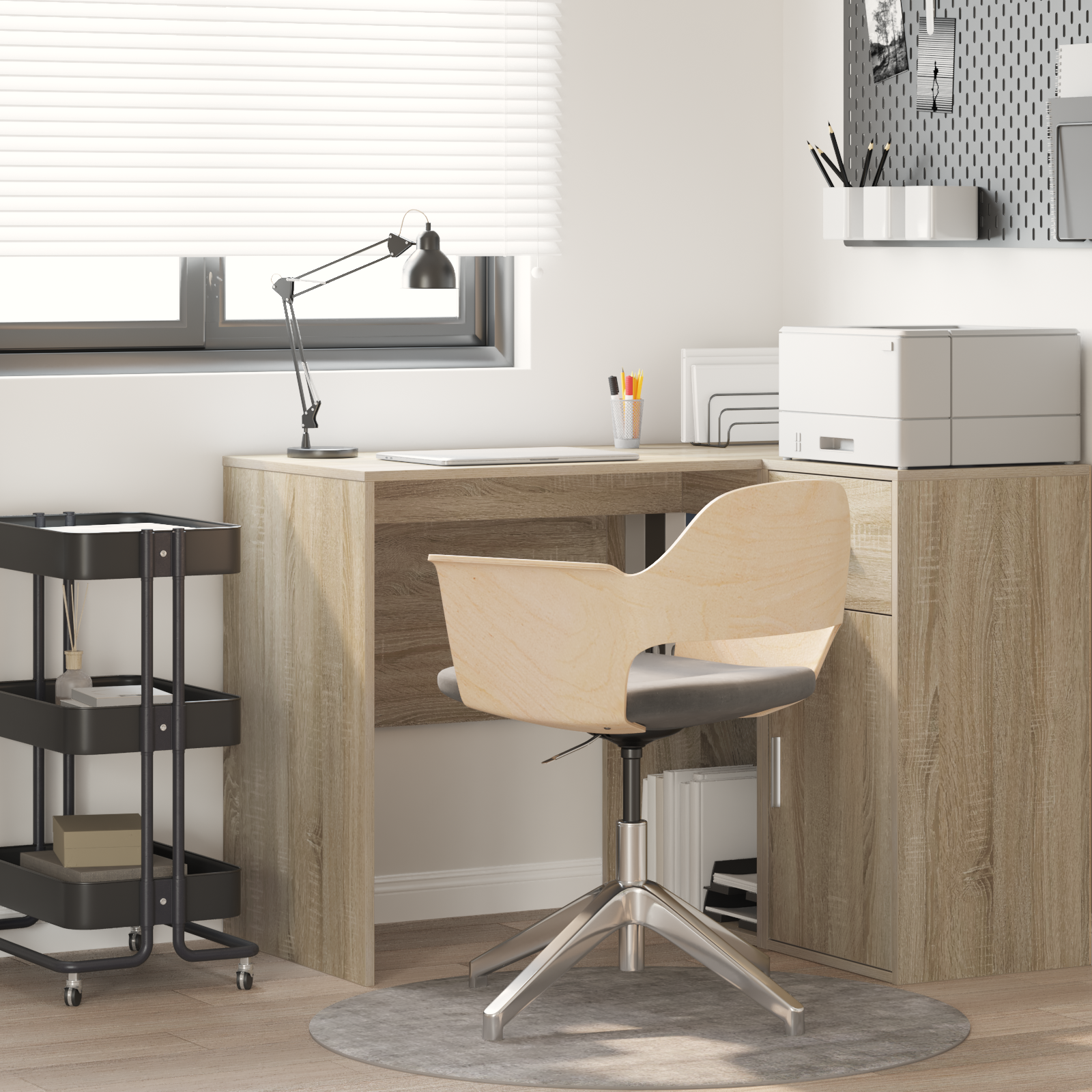 Writing Desk Sonoma oak Particle board Small Sonoma Oak Desk