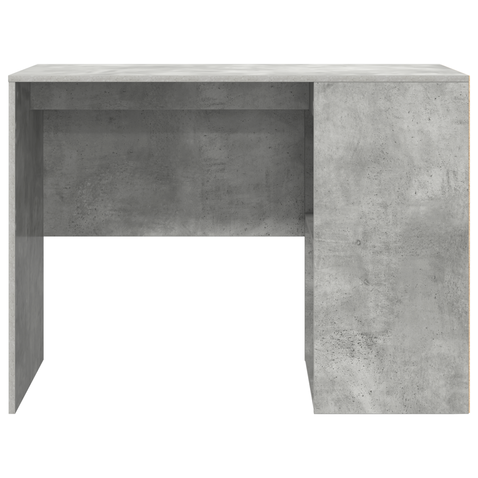 Writing Desk Concrete grey Wood composite Compact Storage - Image 4